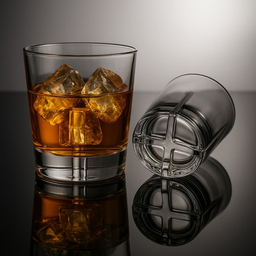 Jogo 6 Copos Para Whisky 325ml Em Vidro Reforçado Baixo Luxo Importado