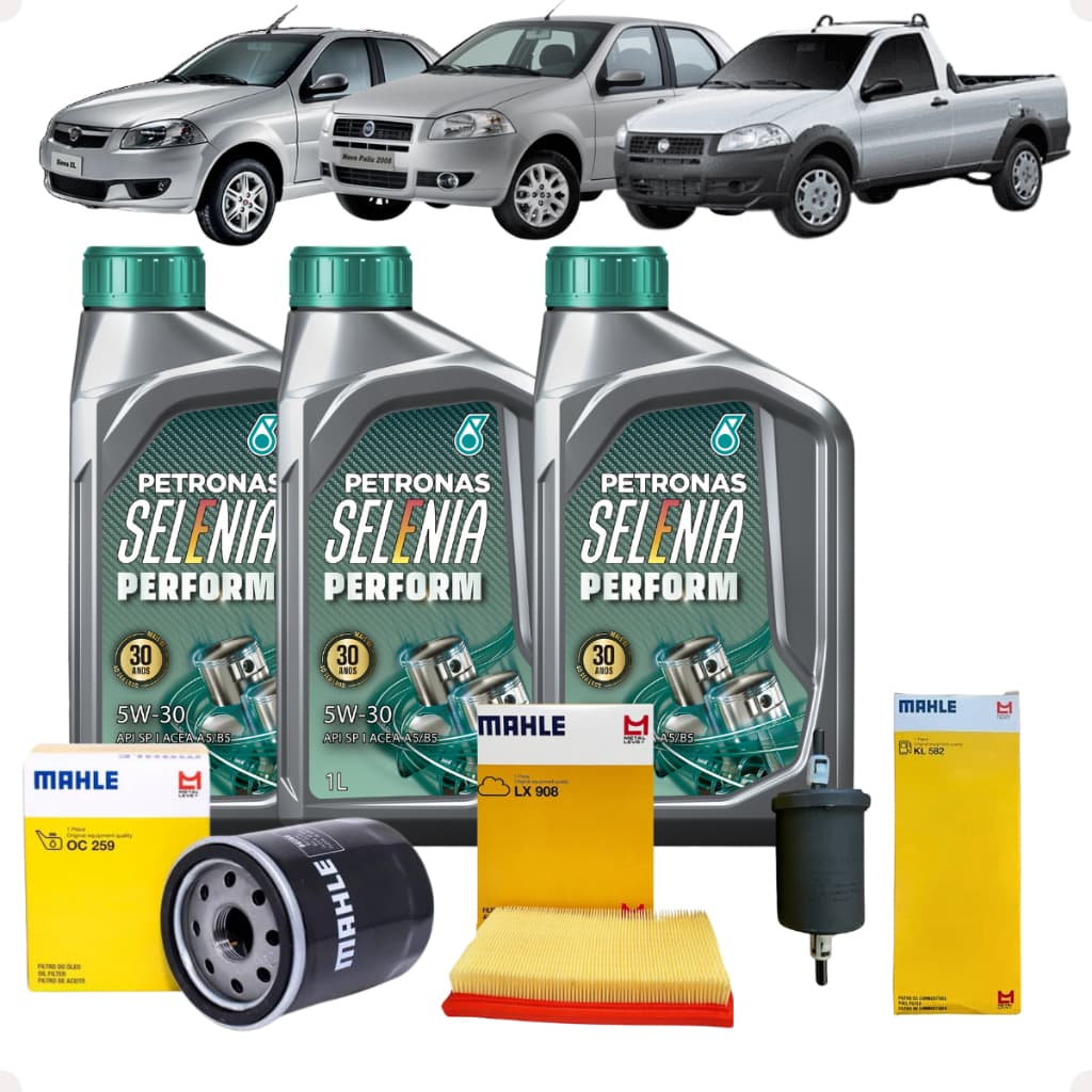 Kit Troca Oleo e Filtros 5w30 Fiat Palio Siena Strada Idea