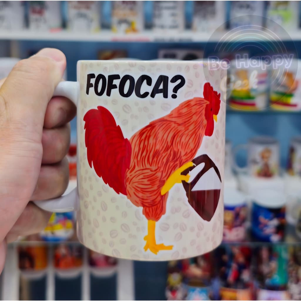 Caneca de Porcelana Premium FOFOCA ACEITO Personalizada