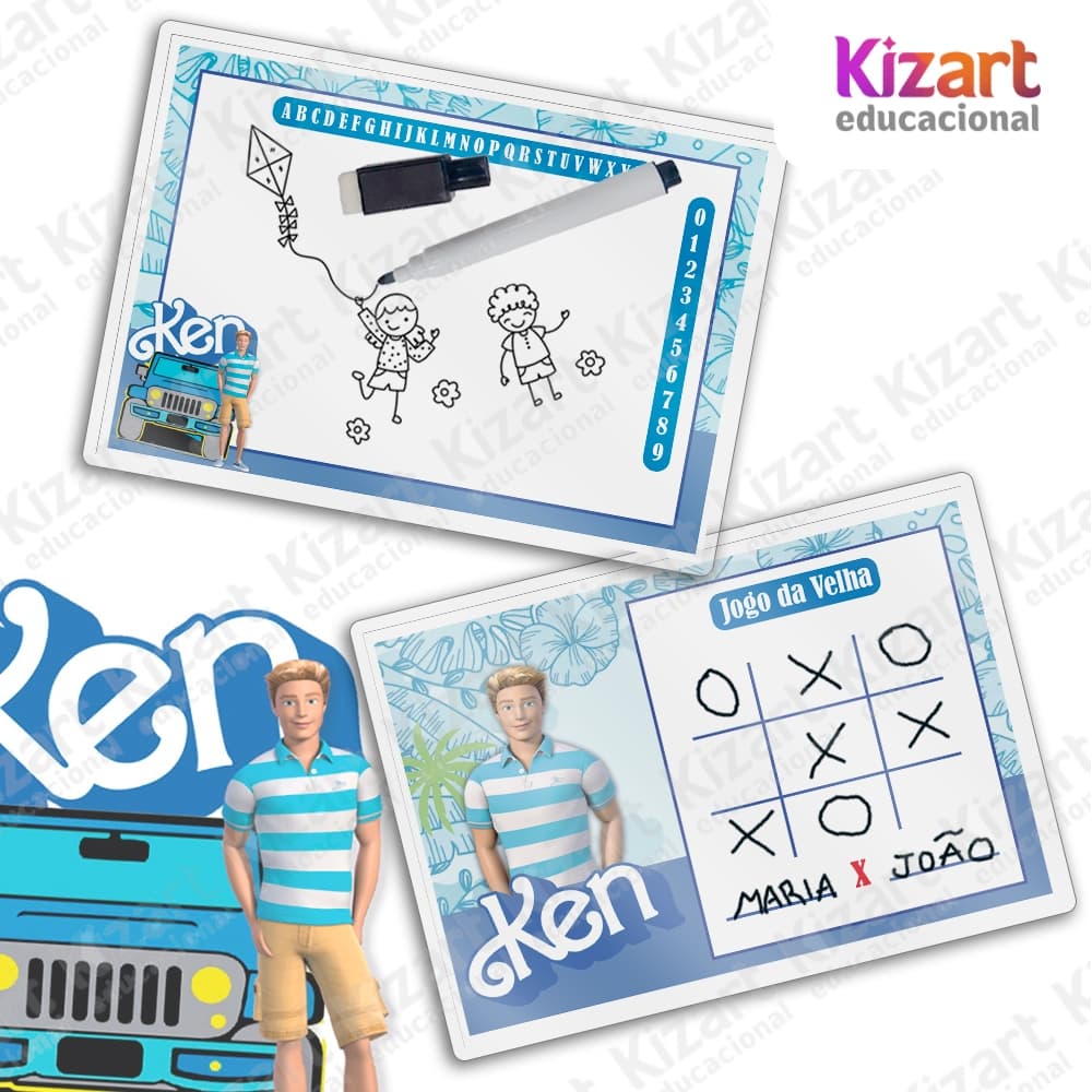 Lousa Mágica + Caneta Com Apagador Lembrancinha Festa Infantil Tema Ken