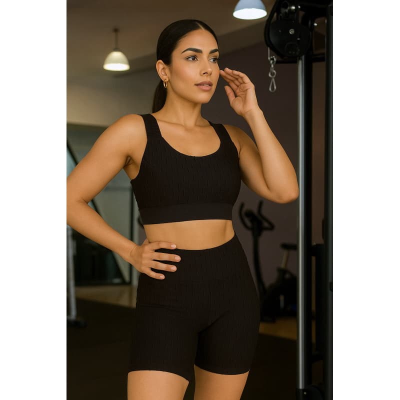 ✨ Conjunto Fitness Feminino Anti Celulite Short + Top ✨(Promoção)