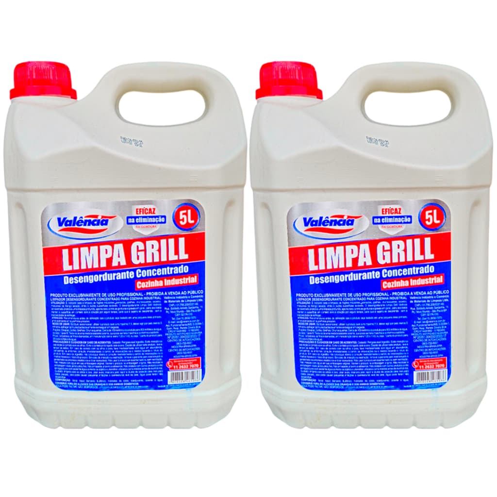 2 Limpa Grill Removedor de Gordura Incrustada em Fogão, Chapa, Coifas e Churrasqueira 5 L