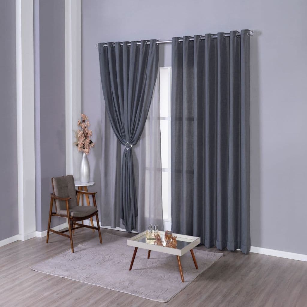 Cortina Voil Flame Linho Luxo Com Forro Microfibra 6,00m x 2,80m Varao Lançamento