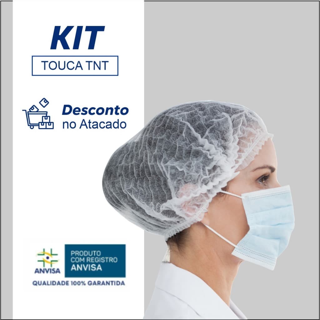 Touca Descartável TNT Sanfonada - 100, 200 ou 300 unidades | Uso Alimentício, Médico e Profissional