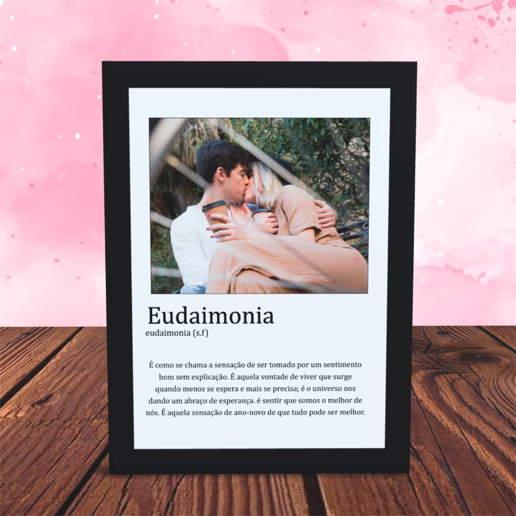 Quadro Personalizado Com Foto Casal / Frase / Presente / Moldura - Eudaimonia