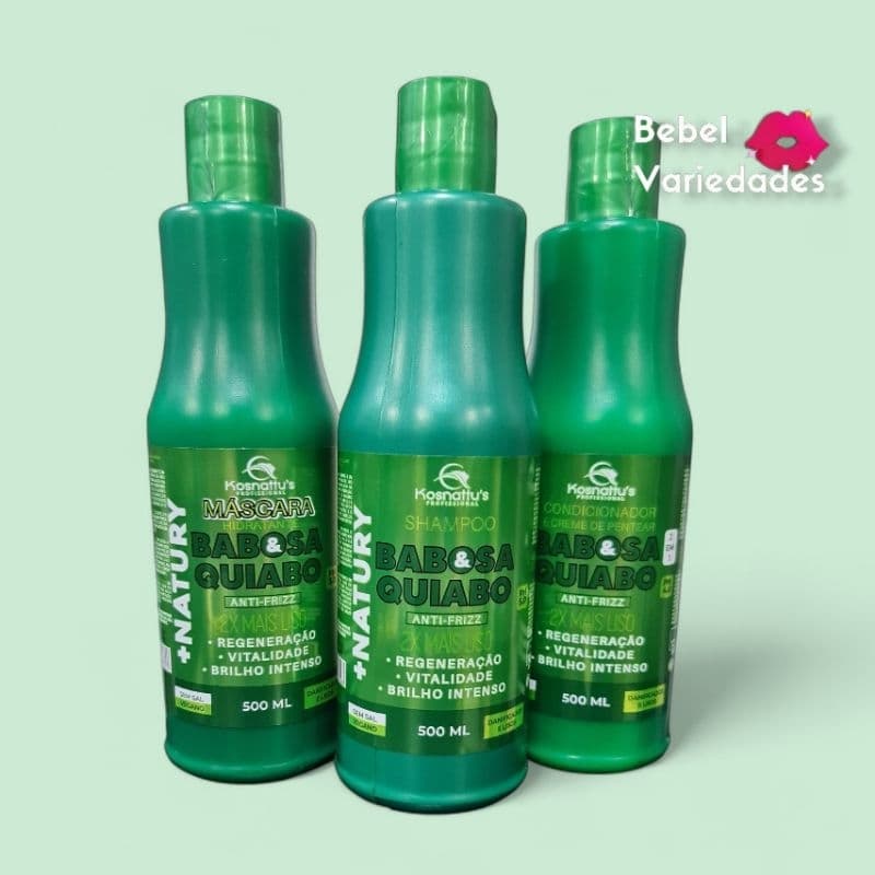 Kit Capilar Babosa com Quiabo Kosnattus 3 Itens