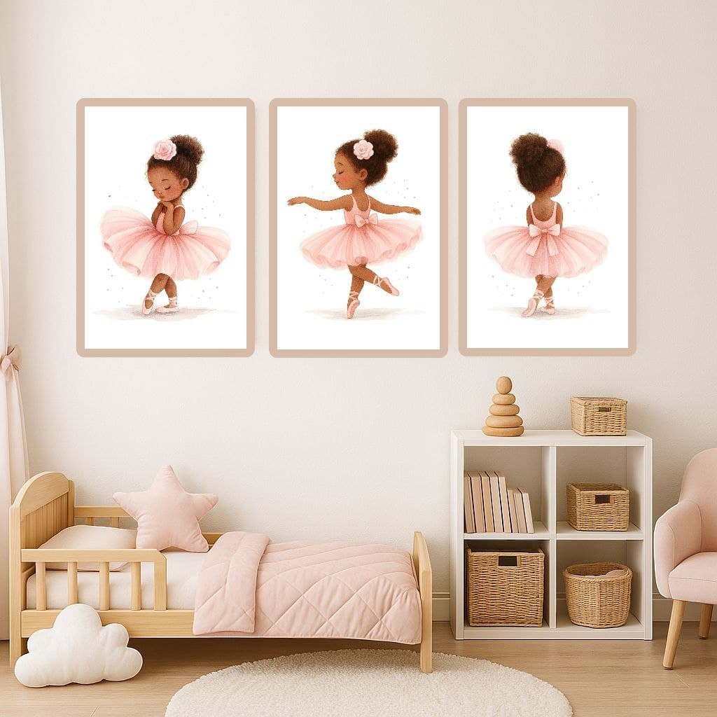 Quadro Para Quarto de Criança Bailarina Morena