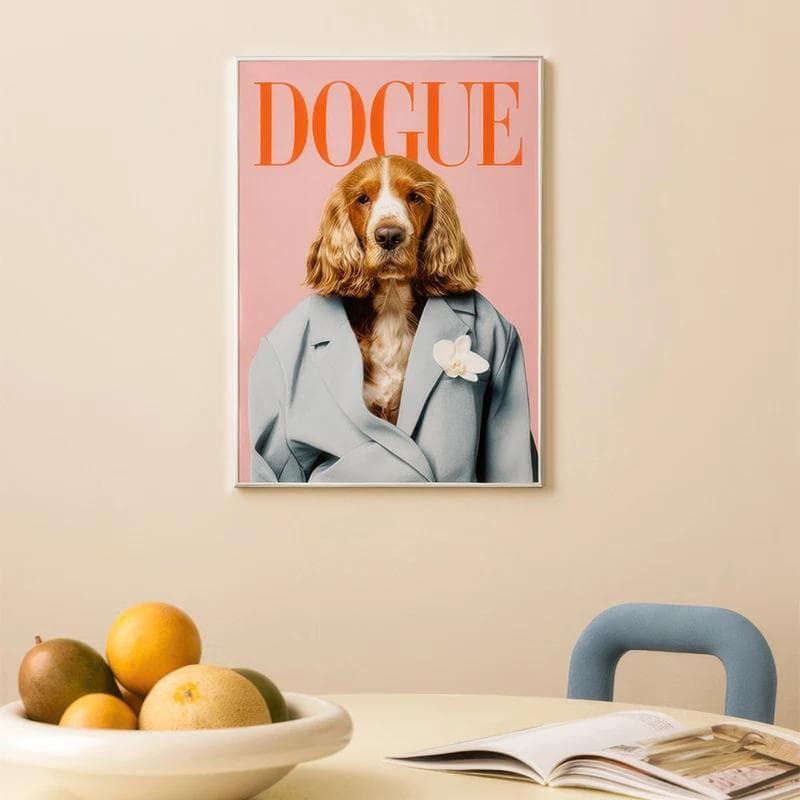 Quadro decorativo Poster moderno Dogue cachorro na moda (1 peça)
