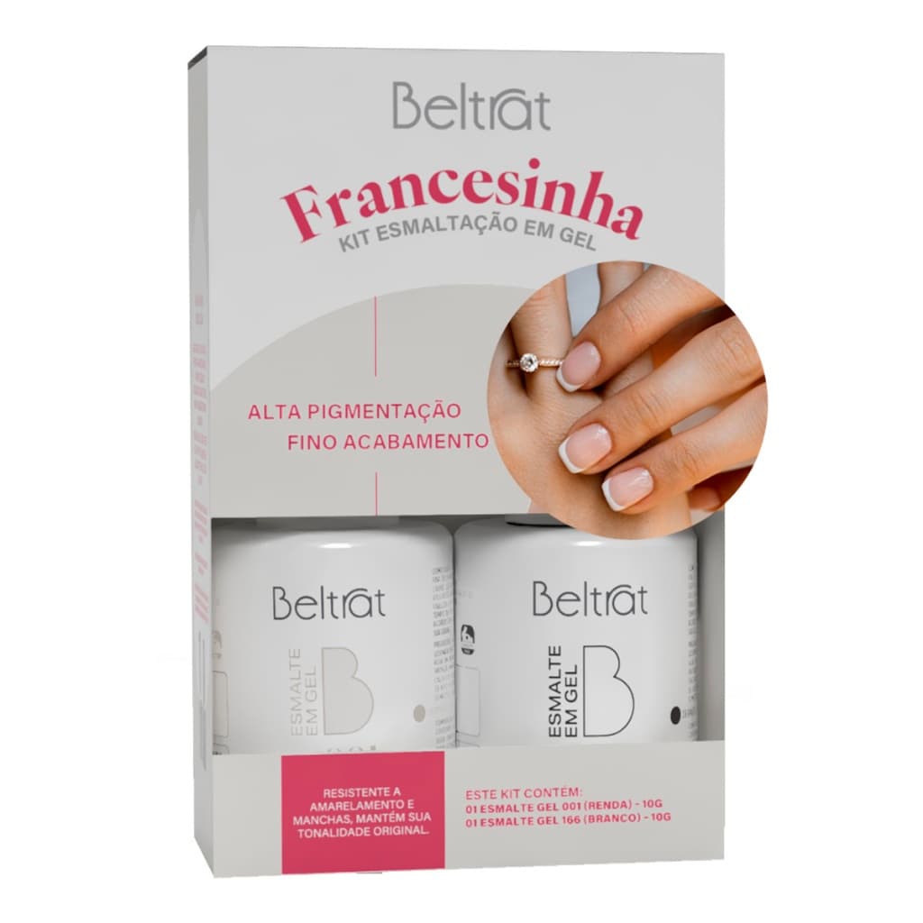 Beltrat - Kit Francesinha Esmalte Em Gel 001 + 166 Branco E Renda 10ml Cada
