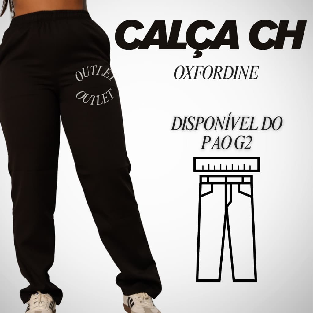 CALÇA SCRUB AVULSA  PLUS SIZE FEMININA - CH