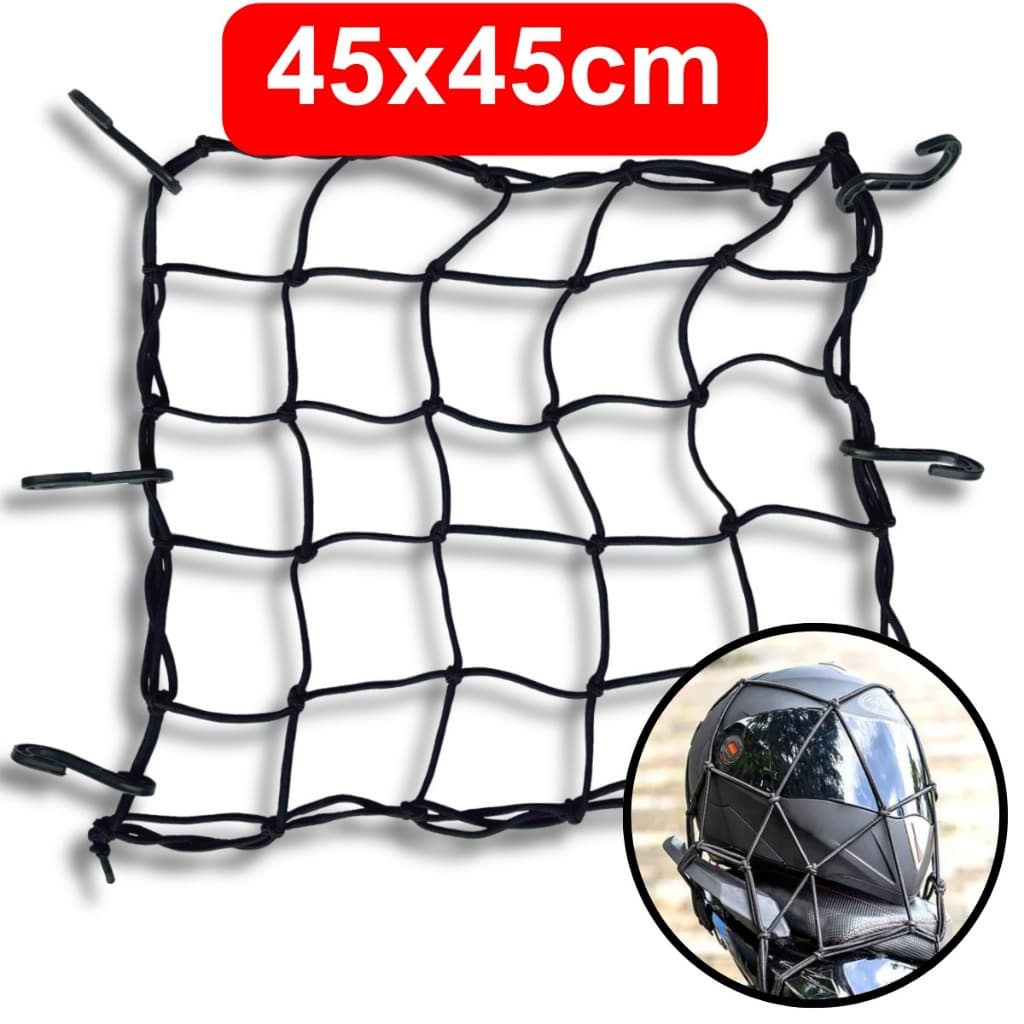 Rede Moto Elastico Aranha Grande 45x45 Motocicleta Bike Moto Teia Para Moto Redinha de Bicicleta