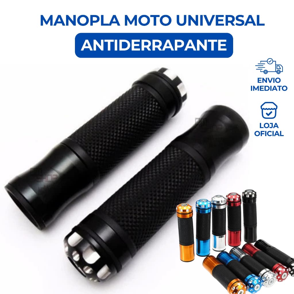 Manopla Moto Universal Peso Curto 22mm Titan, Twister, Fan, YBR, CB300 Par Antiderrapante