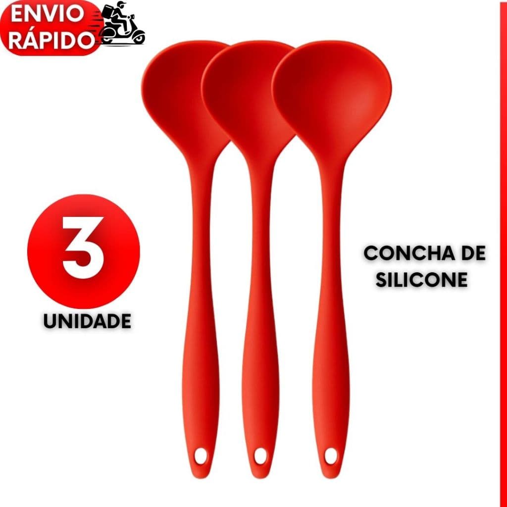 Kit 3 ou 2 un Concha Silicone Premium Grande Feijão Caldos Cozinha Restaurante Buffet