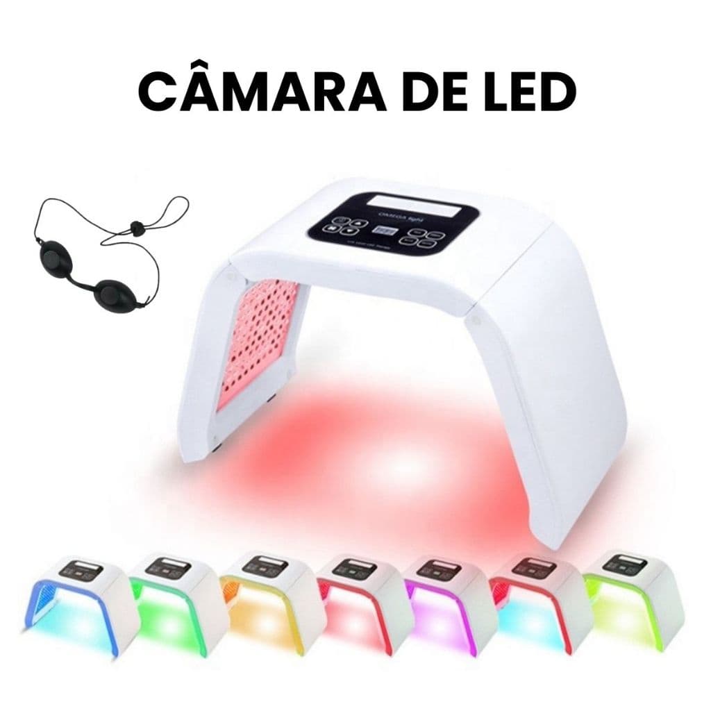 Câmara de LED Facial 7 Cores Estética - Cuidados com a Pele, Skincare e Beleza