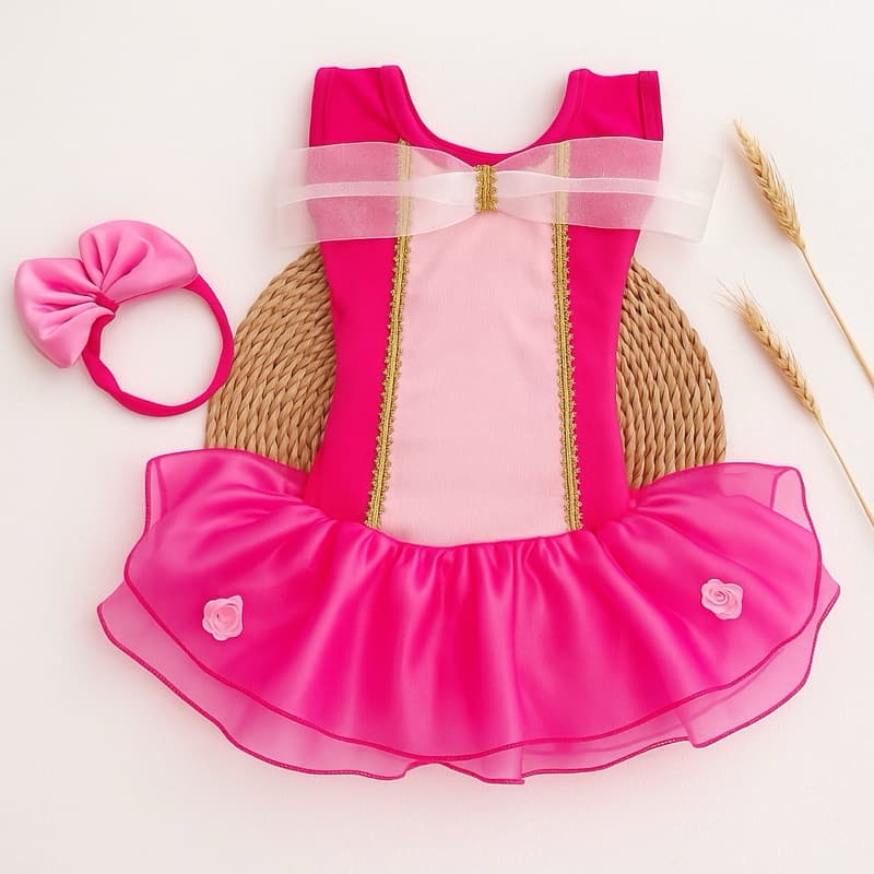 body fantasia menina mesversaria Bela Adormecida princesas