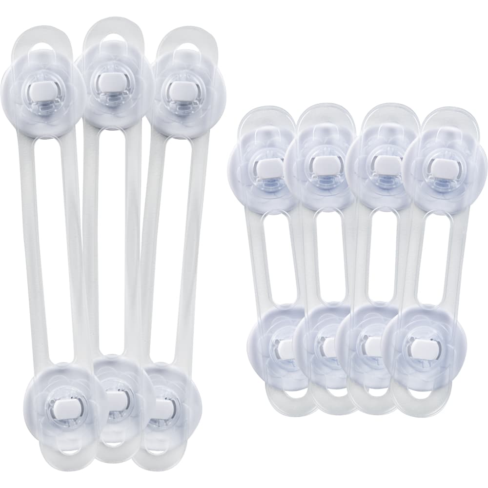 Kit 7 Un Trava De Segurança Flexível Buba Multiuso Trava de Proteção Gaveta Armário Bebê