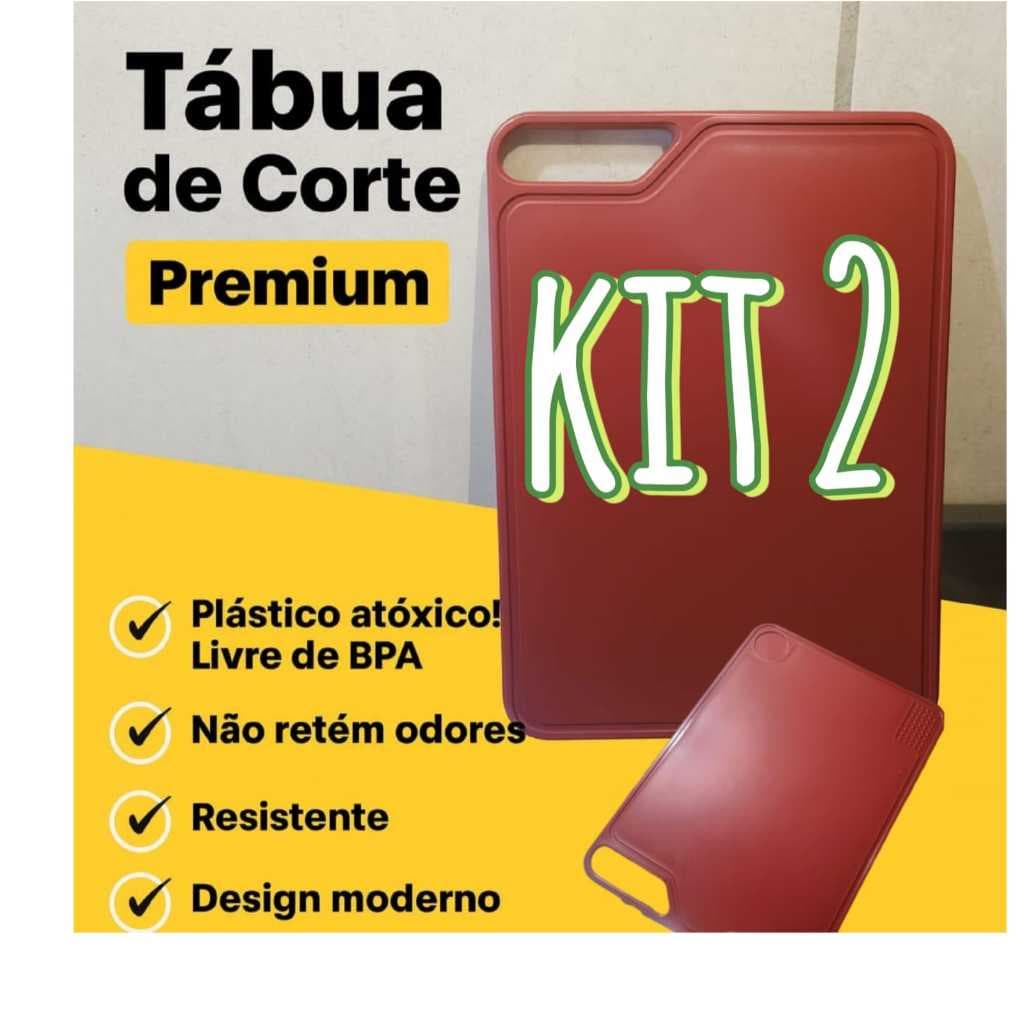 Kit 2 Tabuas plástico corte carne aves peixes pescados legumes verduras frutas carnes cozinha Tabua