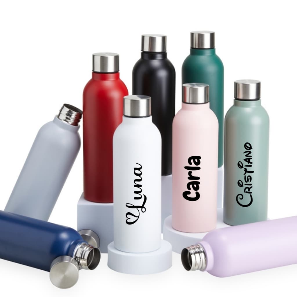 Garrafa De Água Personalizada Inox 800ml Grande Fosca Esportiva Academia