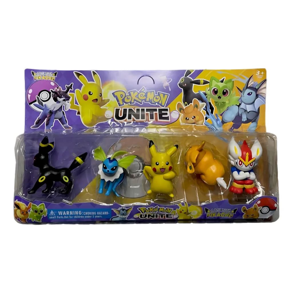 Kit cartela com 5 bonecos Pokemon Unite