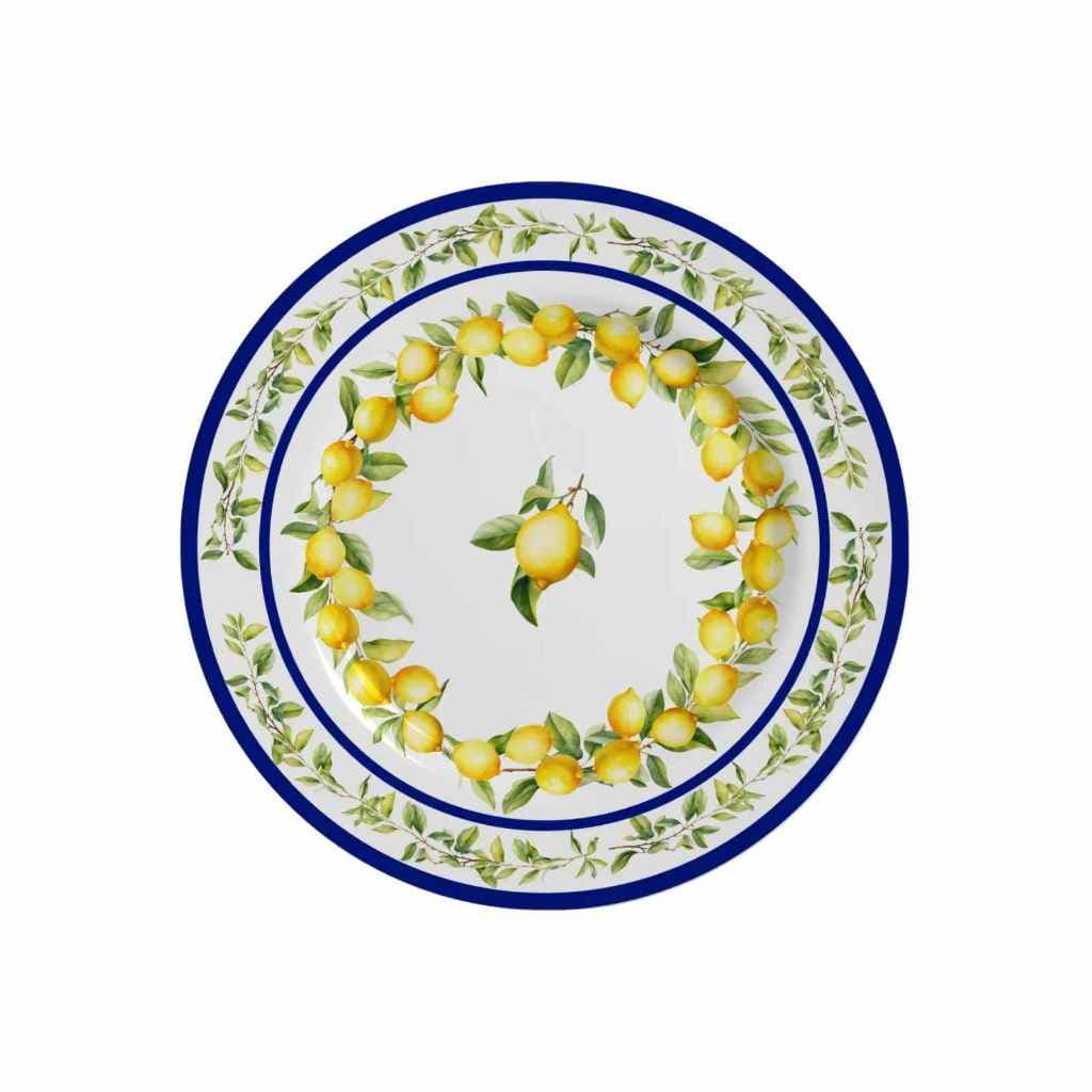 Prato Raso Limão Siciliano Cerâmica Alleanza Prato Jantar individual 29 cm