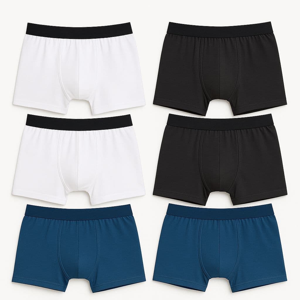 Kit 6 Cuecas Boxer Algodão Masculina – Elástico Reforçado e Tecido Respirável