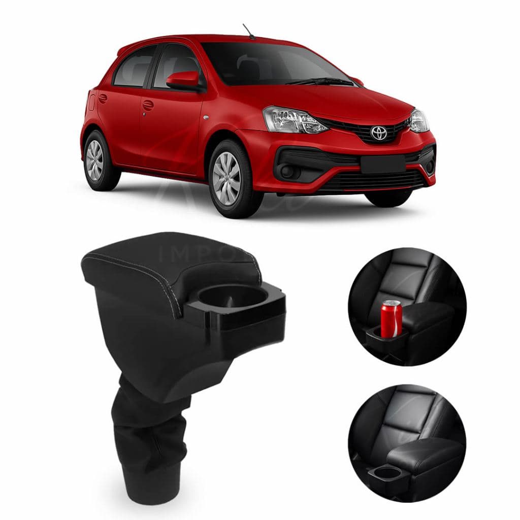 Apoio de Braço Encosto Toyota Etios 2013 a 2021 Console Central C/ Porta Copos e Porta Objetos