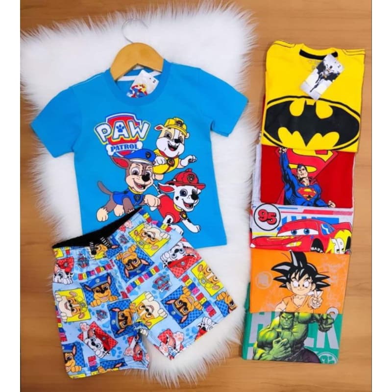 conjunto infantil menino patrulha canina roupa de menino