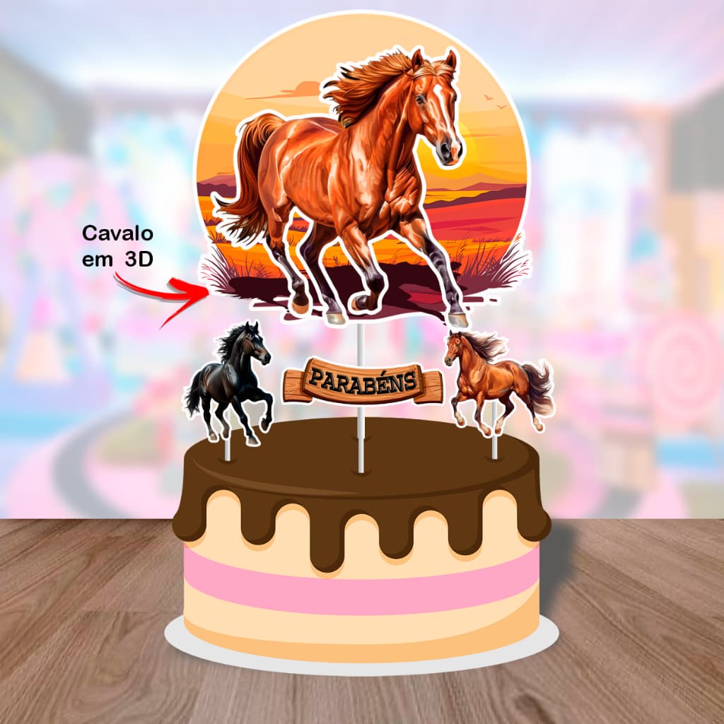 TOPO DE BOLO CAVALOS - TOPO DE BOLO COWBOY - TOPPER DE BOLO CAVALO - FESTA COWBOY