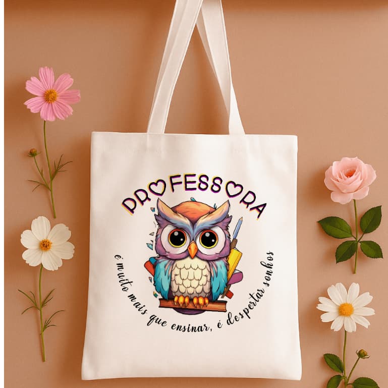 BOLSA ECOBAG PROFESSORA pedagogia educação infantil presente prof, profissão educadora