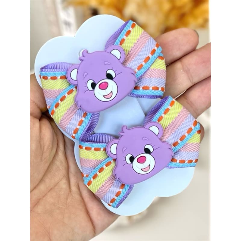 Parzinho cabelo infantil ursinhos carinhosos menina transpassado urso