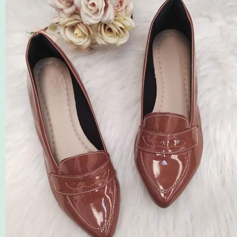 Mocassim Feminino 34 ao 40 Caramelo verniz Sapatilha Feminina confortável com solado antiderrapante