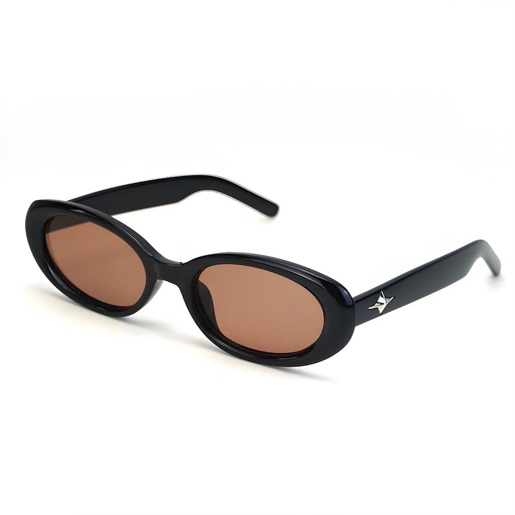 Óculos de Sol Retrô Oval Estrela Vintage Moda Praia Proteção UV400 Unissex