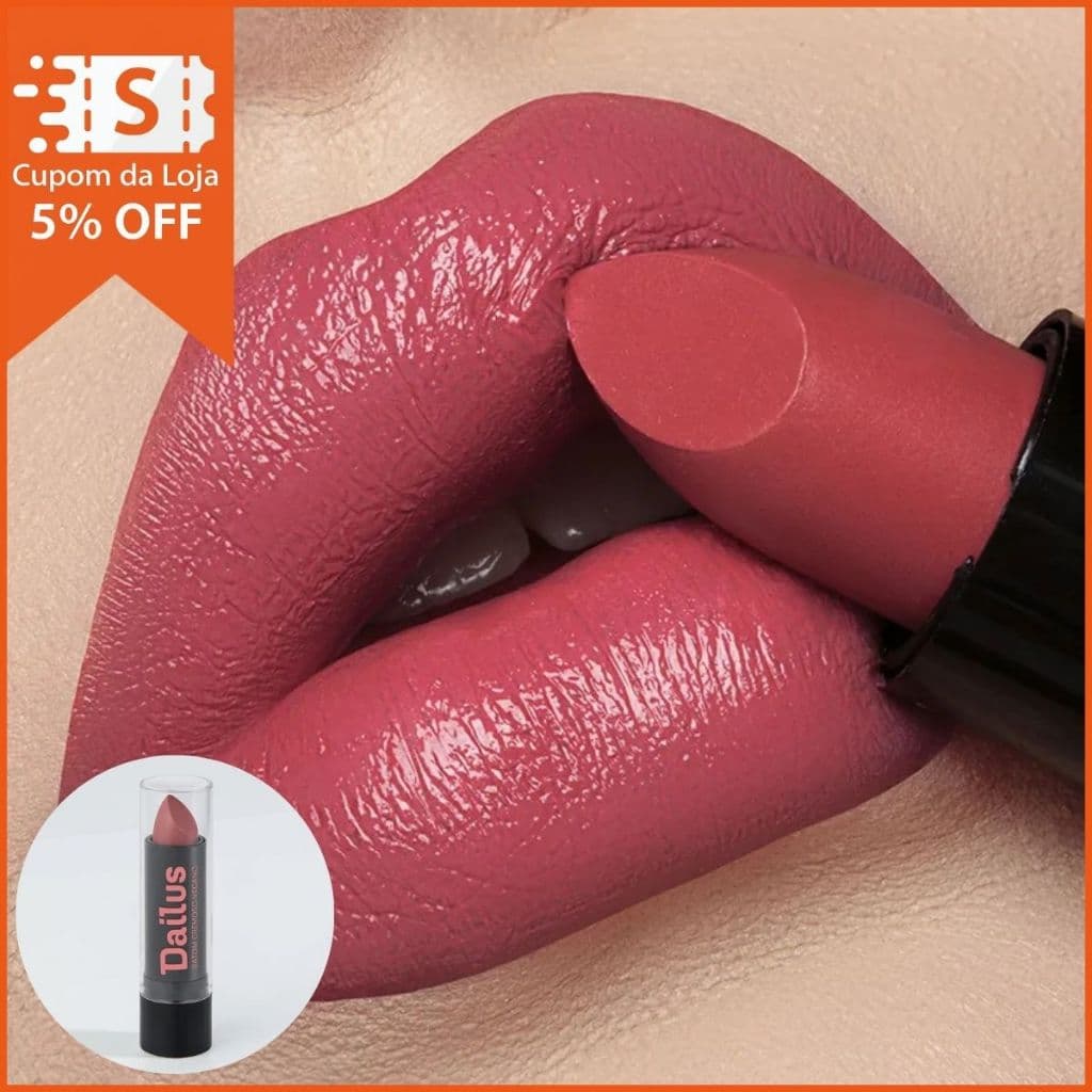 Batom Bala Cremoso Dailus Vegano | Cores Vibrantes e Acabamento Cremoso