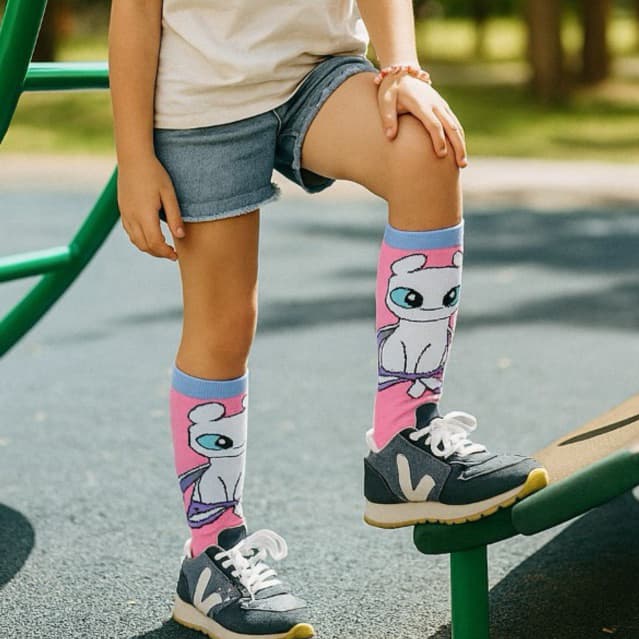 Meia Cano Alto Fúria da Luz Personagem Como Treina Seu Dragao  Infantil  Moda Geek Algodão Confortável Pronta Entrega!