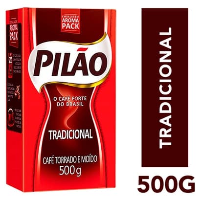 Café Torrado e Moído a Vácuo Tradicional Pilão Pacote 500g