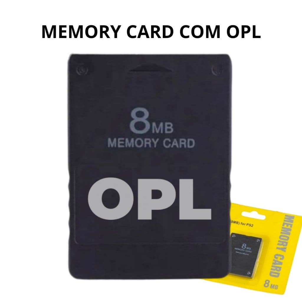 Memory Card 8mb para PS2 – Funciona em Todos os Modelos PlayStation 2 + opl