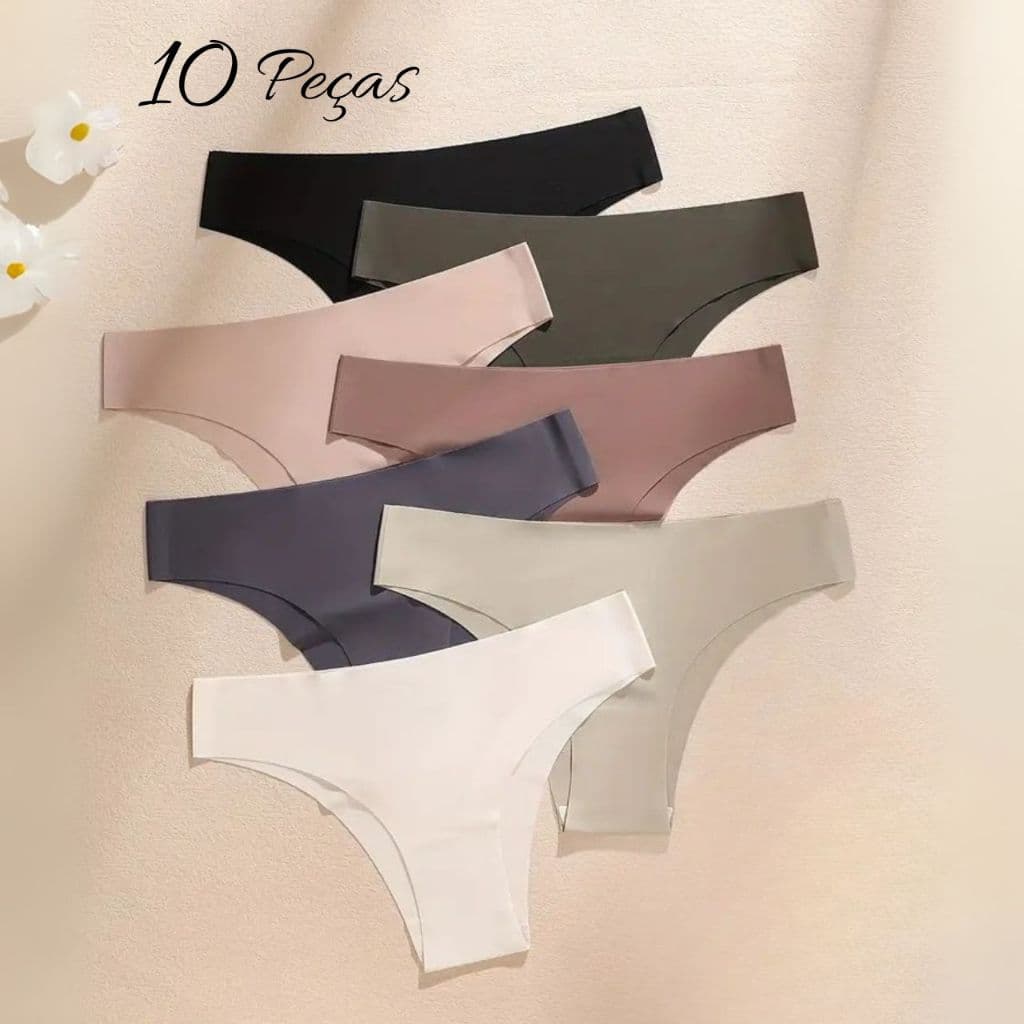 Kit 10 Calcinha Sem Costura Não Marca Corte A LaserTanga Fio Dental e Conforto