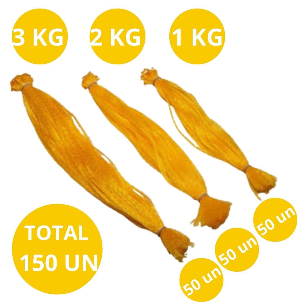 Saquinho Rede Amarela Para Frutas 150 Unidades 1kg/2kg/3kg