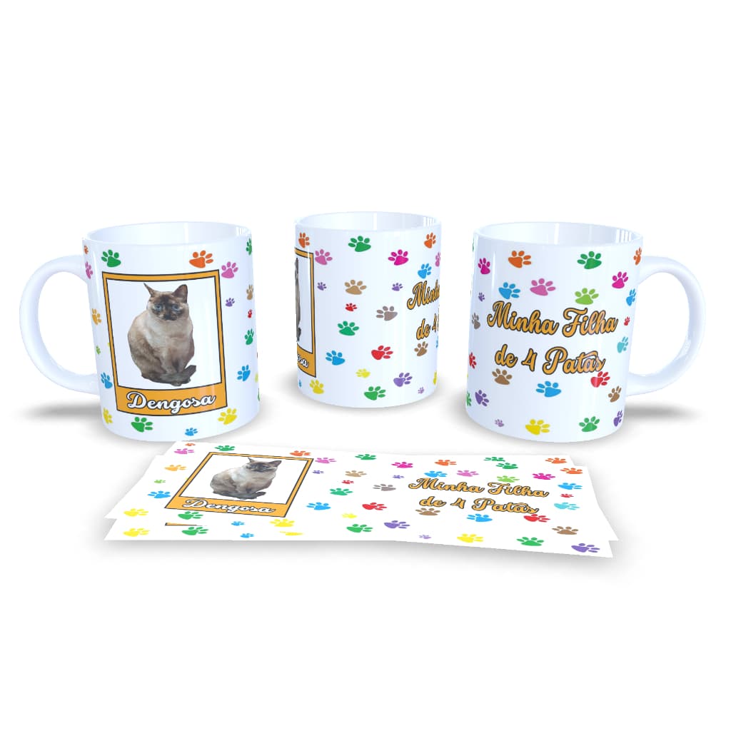 Caneca com foto e nome do seu Animalzinho de Estimação - Caneca + Caixa Personalizada - Envio em 01 dia util