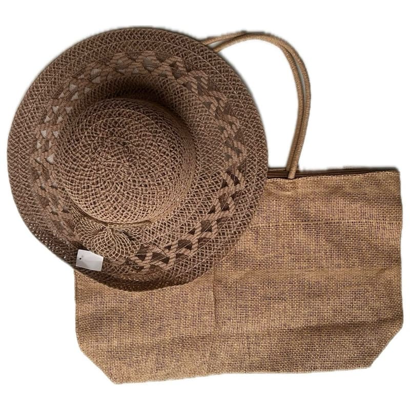 Kit Bolsa + Chapéu de Palha Feminino – Estilo Praia & Verão