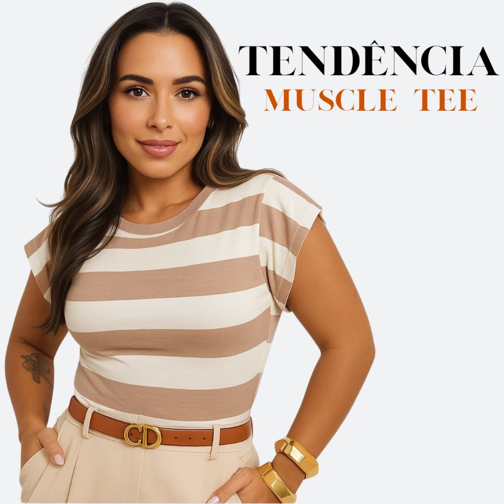 Blusa Feminina Muscle Tee Blusinha Manga Curta Tamanho 40 ao 44 confortável zero encolhimento
