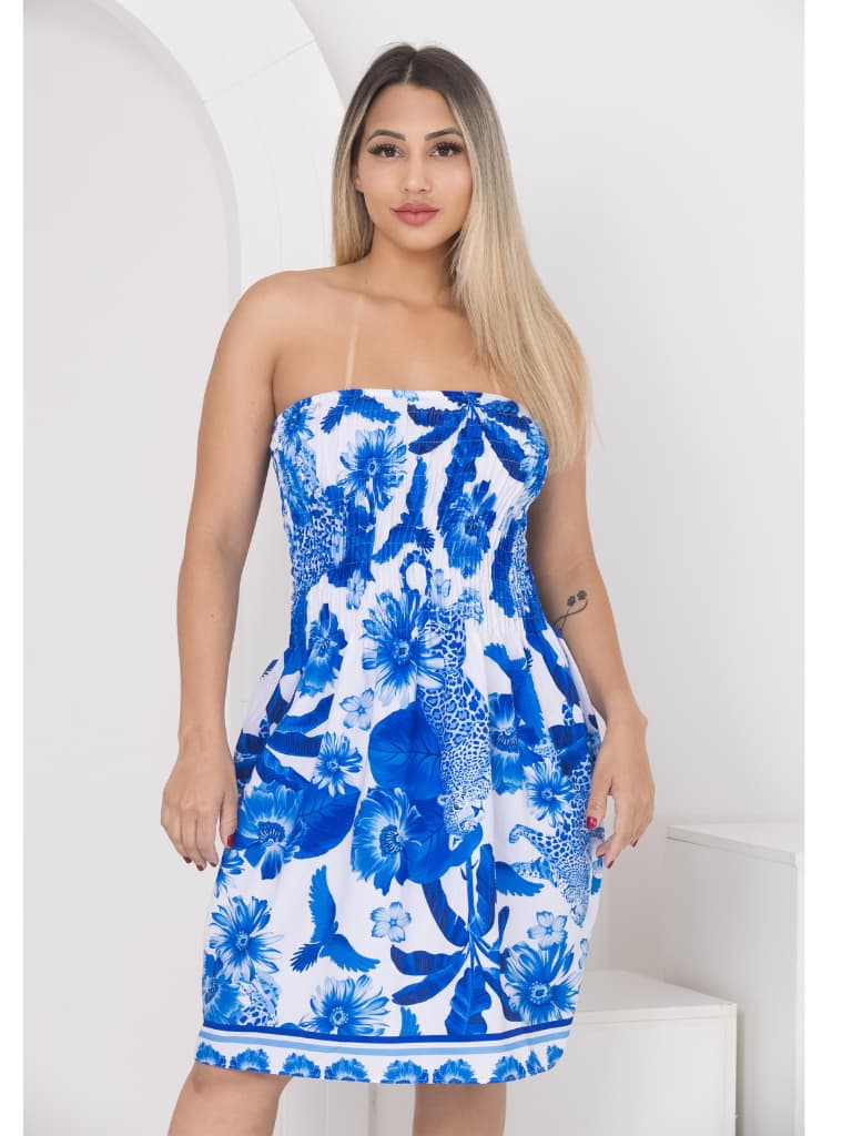 Vestido curto femenino estampado