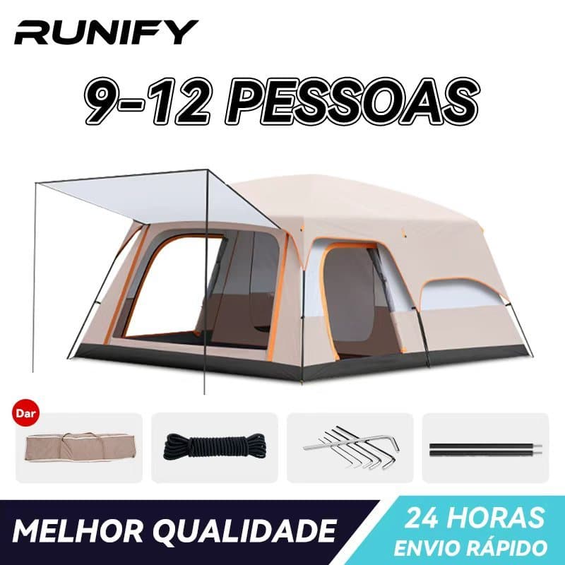 Barraca Camping Acampamento 9-12 Pessoas Grande Família Lux barraca impermeável
