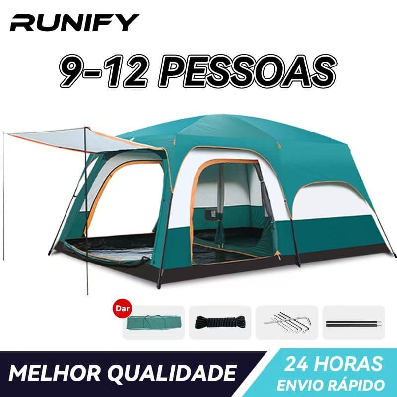 Tenda de camping - 380*260*200cm, tenda grande para acampamento familiar, adequada para 9-12 pessoas
