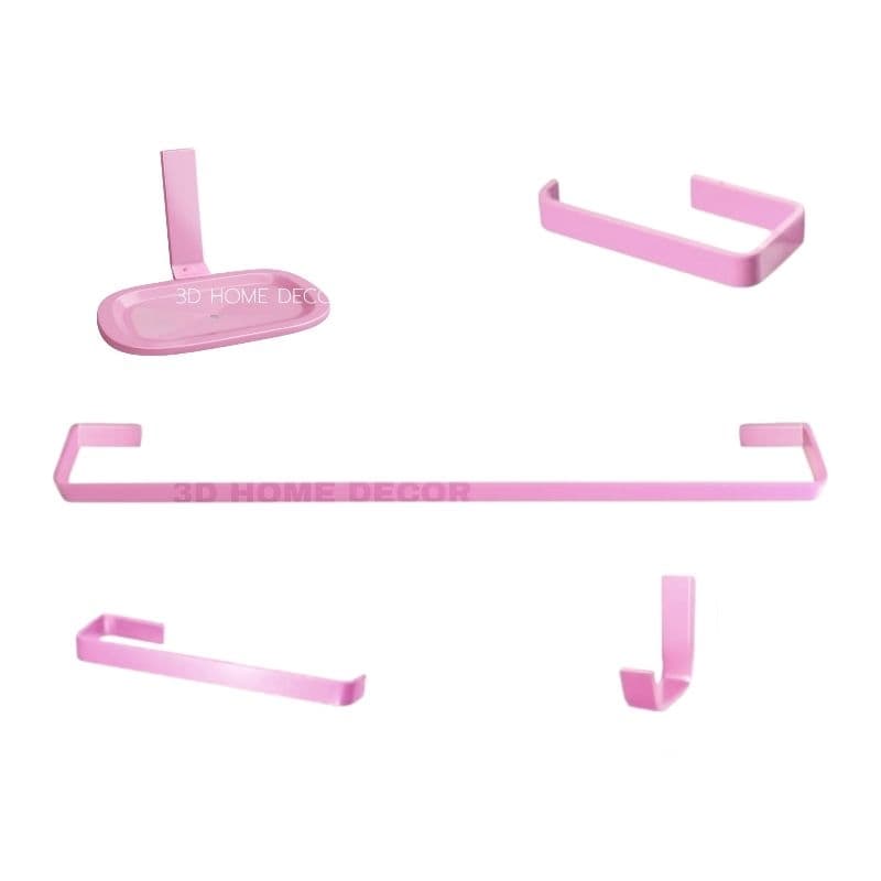 Acessórios P/ Banheiro Rosa Quadrado Reto Metal Saboneteira Rosa INOX