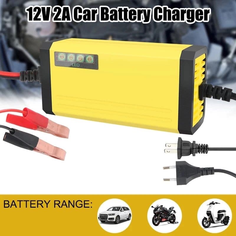 Carregador de Bateria Automotivo Inteligente - Bivolt - 12V- 2A Prático e Funcional EU
