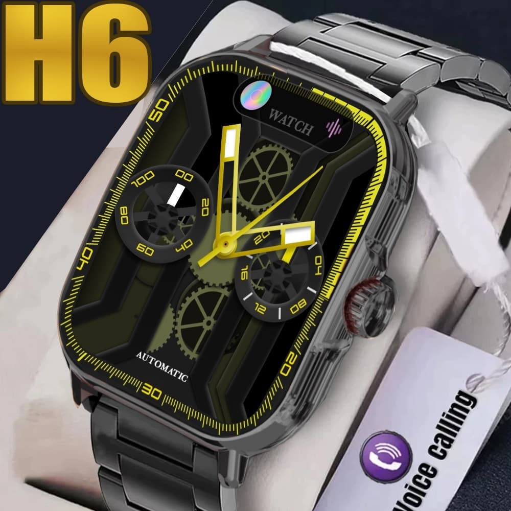2025 H6 Relógio Inteligente com Tela Sensível ao Toque, Fitness Tracker, Chamadas Bluetooth, para Homens e Mulheres.