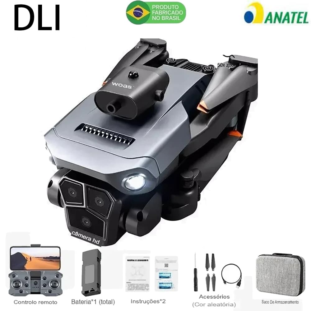 Dli Drone Profissional  2 Cameras Y3 2.4G Controle Remoto Quadcopter com WIFI