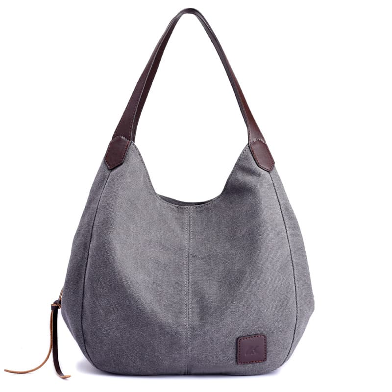 CHENXIAOHONG Bolsa Tote de Lona Feminina Grande Capacidade com 3 Bolsos – Bolsa de Ombro Casual para Compras e Dia a Dia