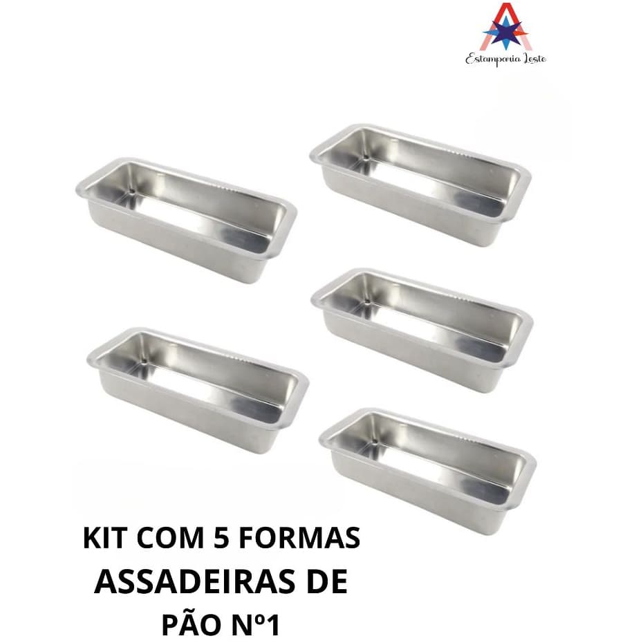 Kit Com 5 Formas Assadeiras De Pão Nº1